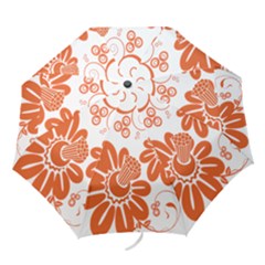 Floral Rose Orange Flower Folding Umbrellas