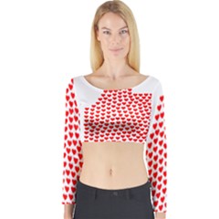 Heart Love Valentines Day Red Sign Long Sleeve Crop Top