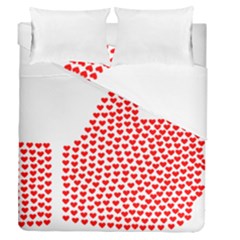 Heart Love Valentines Day Red Sign Duvet Cover Double Side (queen Size)