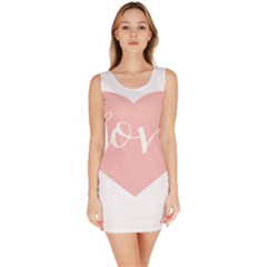 Love Valentines Heart Pink Sleeveless Bodycon Dress