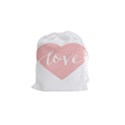 Love Valentines Heart Pink Drawstring Pouches (Small)  View1