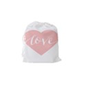 Love Valentines Heart Pink Drawstring Pouches (Small)  View2