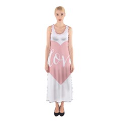 Love Valentines Heart Pink Sleeveless Maxi Dress