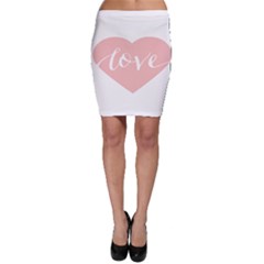 Love Valentines Heart Pink Bodycon Skirt