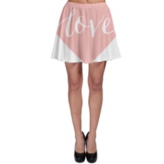 Love Valentines Heart Pink Skater Skirt