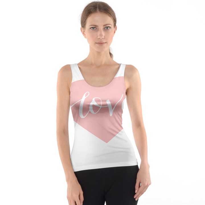 Love Valentines Heart Pink Tank Top