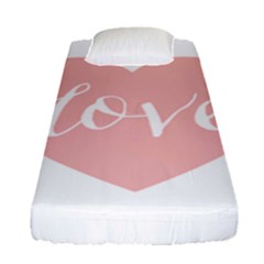 Love Valentines Heart Pink Fitted Sheet (Single Size)