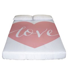 Love Valentines Heart Pink Fitted Sheet (California King Size)