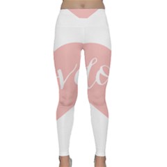 Love Valentines Heart Pink Classic Yoga Leggings