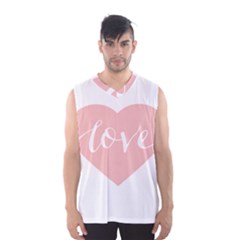 Love Valentines Heart Pink Men s Basketball Tank Top