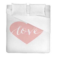 Love Valentines Heart Pink Duvet Cover (Full/ Double Size)