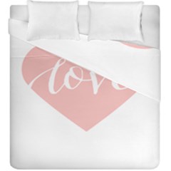 Love Valentines Heart Pink Duvet Cover Double Side (King Size)