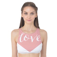 Love Valentines Heart Pink Tank Bikini Top