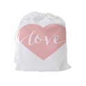 Love Valentines Heart Pink Drawstring Pouches (Extra Large) View2