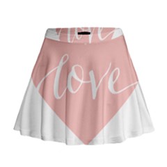 Love Valentines Heart Pink Mini Flare Skirt