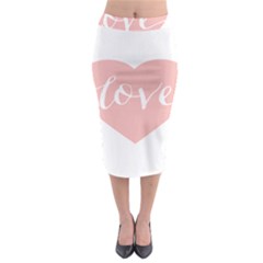 Love Valentines Heart Pink Midi Pencil Skirt