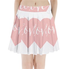 Love Valentines Heart Pink Pleated Mini Skirt