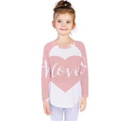 Love Valentines Heart Pink Kids  Long Sleeve Tee