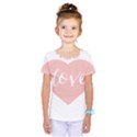 Love Valentines Heart Pink Kids  One Piece Tee View1