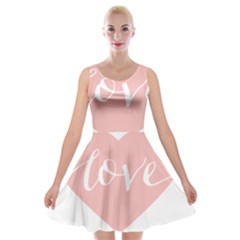 Love Valentines Heart Pink Velvet Skater Dress