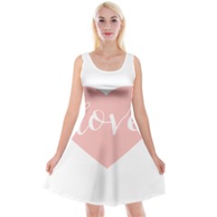 Love Valentines Heart Pink Reversible Velvet Sleeveless Dress