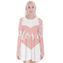 Love Valentines Heart Pink Velvet Long Sleeve Shoulder Cutout Dress View1