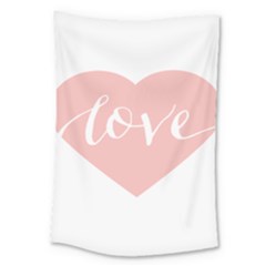 Love Valentines Heart Pink Large Tapestry
