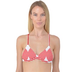Hearts Butterfly Red Valentine Love Reversible Tri Bikini Top by Alisyart