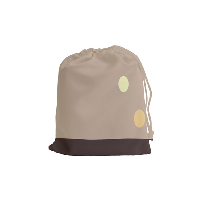 Minimalist Circle Sun Gray Brown Drawstring Pouches (Medium) 