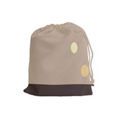 Minimalist Circle Sun Gray Brown Drawstring Pouches (large)  by Alisyart