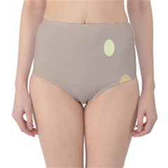 Minimalist Circle Sun Gray Brown High-waist Bikini Bottoms