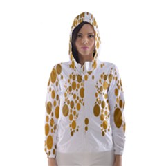 Map Dotted Gold Circle Hooded Wind Breaker (women)