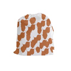 Machovka Autumn Leaves Brown Drawstring Pouches (large)  by Alisyart