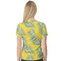 Money Dollar $ Sign Green Yellow Women s V-Neck Sport Mesh Tee View2