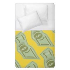 Money Dollar $ Sign Green Yellow Duvet Cover (single Size) by Alisyart