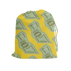 Money Dollar $ Sign Green Yellow Drawstring Pouches (extra Large) by Alisyart