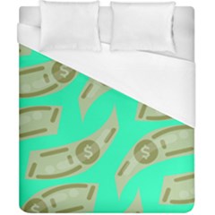 Money Dollar $ Sign Green Duvet Cover (california King Size) by Alisyart