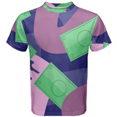 Money Dollar Green Purple Pink Men s Cotton Tee