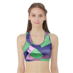 Money Dollar Green Purple Pink Sports Bra With Border