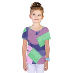 Money Dollar Green Purple Pink Kids  One Piece Tee