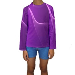 Purple Line Kids  Long Sleeve Swimwear by Alisyart