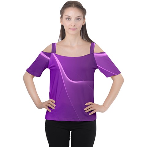 Purple Line Women s Cutout Shoulder Tee by Alisyart