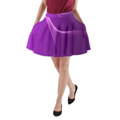 Purple Line A-line Pocket Skirt