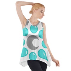 Moon Water Star Grey Blue Side Drop Tank Tunic by Alisyart