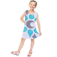 Moon Water Star Grey Blue Kids  Tunic Dress by Alisyart