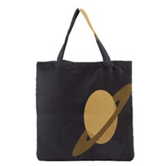 Saturn Ring Planet Space Orange Grocery Tote Bag by Alisyart
