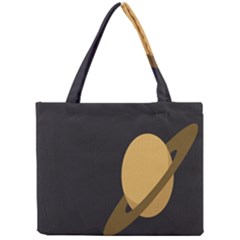 Saturn Ring Planet Space Orange Mini Tote Bag by Alisyart