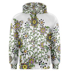 Frame Flower Floral Sun Purple Yellow Green Men s Zipper Hoodie by Alisyart