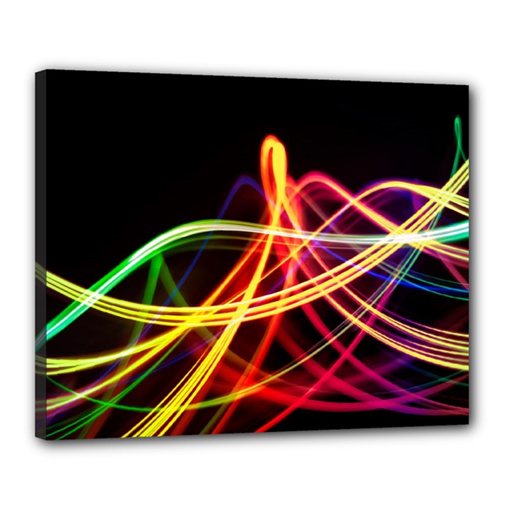 Vortex Rainbow Twisting Light Blurs Green Orange Green Pink Purple Canvas 20  x 16 