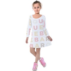 Alphabeth Rainbow Color Kids  Long Sleeve Velvet Dress by Alisyart